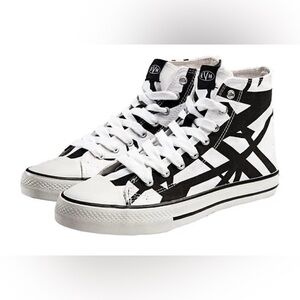 EDDIE VAN HALEN Black/White Frankenstein #5150 Men’s High Top Sneaker SIZE 9